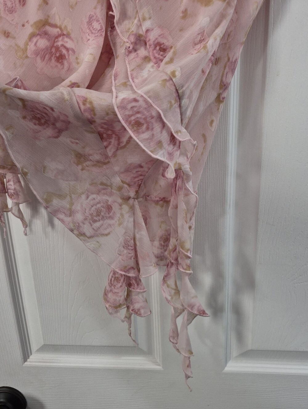 Floral Pink Ruffle Cami Top - Picture 3 of 8